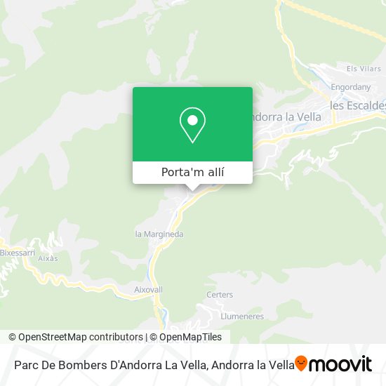 mapa Parc De Bombers D'Andorra La Vella