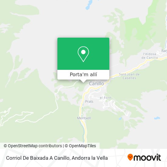 mapa Corriol De Baixada A Canillo