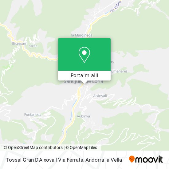 mapa Tossal Gran D'Aixovall Via Ferrata