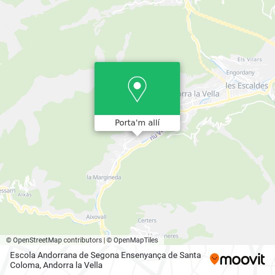 mapa Escola Andorrana de Segona Ensenyança de Santa Coloma