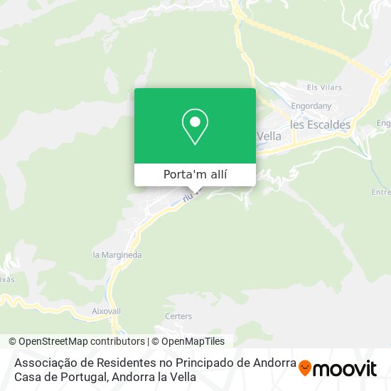 mapa Associação de Residentes no Principado de Andorra Casa de Portugal
