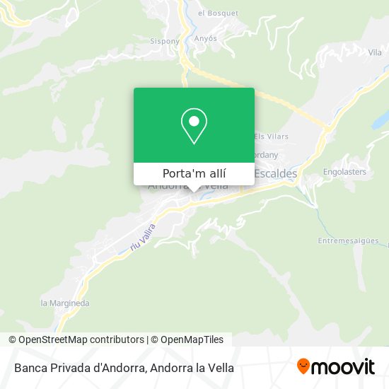 mapa Banca Privada d'Andorra