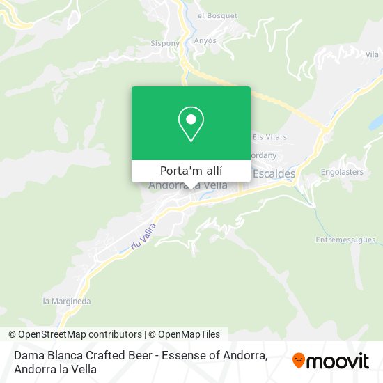 mapa Dama Blanca Crafted Beer - Essense of Andorra