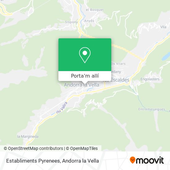 mapa Establiments Pyrenees