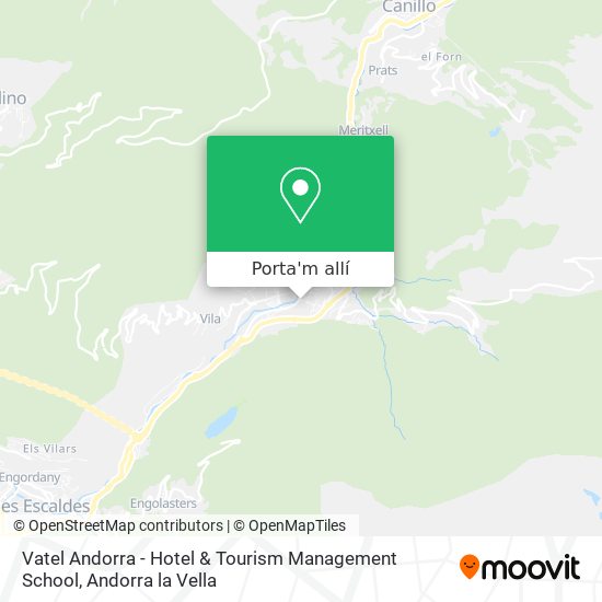 mapa Vatel Andorra - Hotel & Tourism Management School