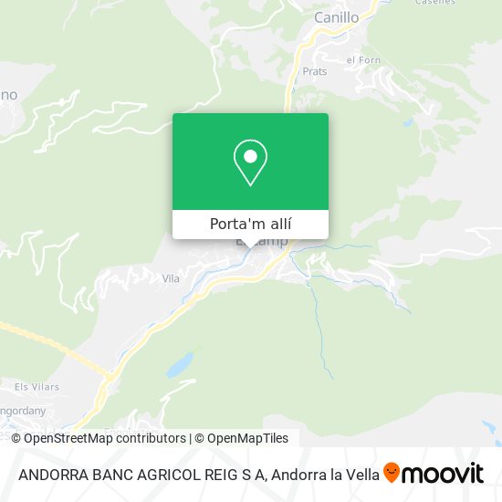 mapa ANDORRA BANC AGRICOL REIG S A