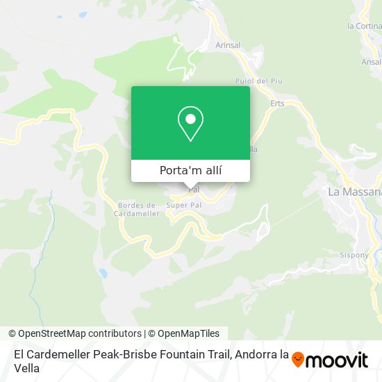 mapa El Cardemeller Peak-Brisbe Fountain Trail