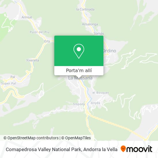 mapa Comapedrosa Valley National Park