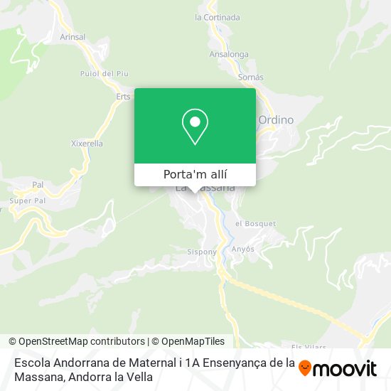mapa Escola Andorrana de Maternal i 1A Ensenyança de la Massana