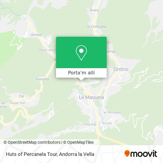 mapa Huts of Percanela Tour