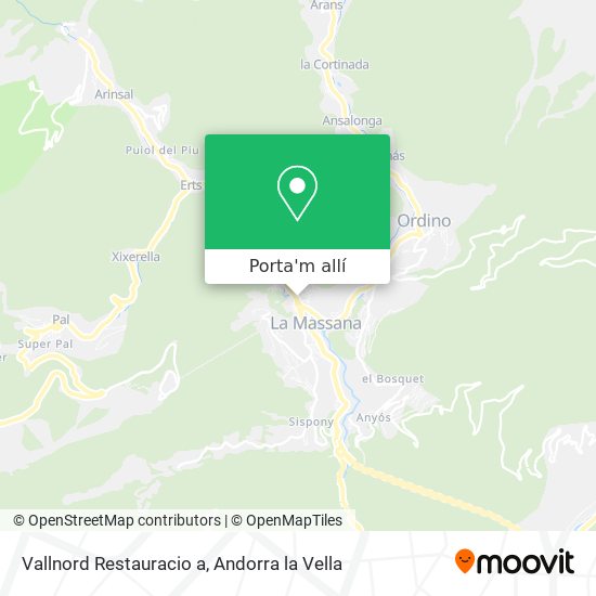 mapa Vallnord Restauracio a
