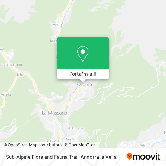 mapa Sub-Alpine Flora and Fauna Trail