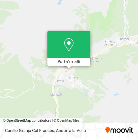 mapa Canillo Granja Cal Francès