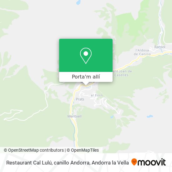 mapa Restaurant Cal Lulú, canillo Andorra