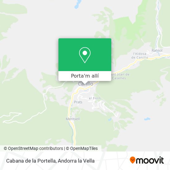 mapa Cabana de la Portella