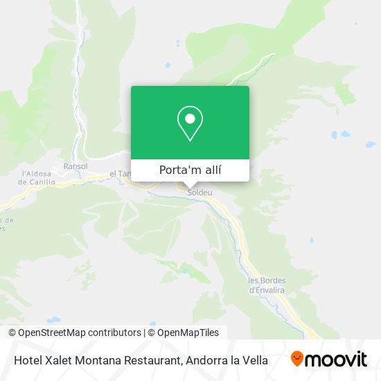 mapa Hotel Xalet Montana Restaurant