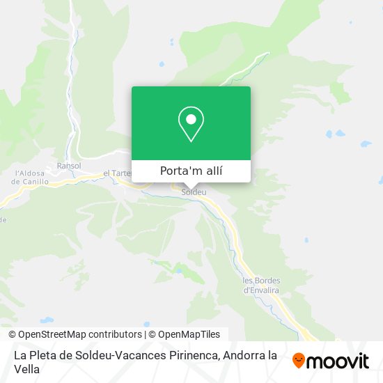 mapa La Pleta de Soldeu-Vacances Pirinenca