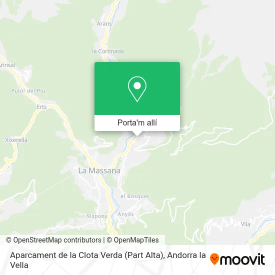 mapa Aparcament de la Clota Verda (Part Alta)