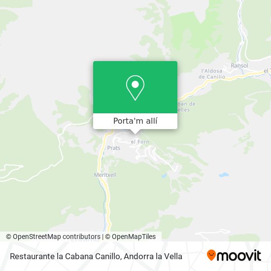 mapa Restaurante la Cabana Canillo
