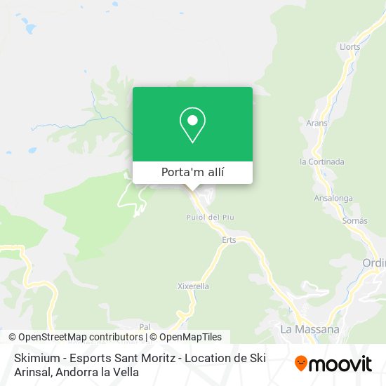 mapa Skimium - Esports Sant Moritz - Location de Ski Arinsal