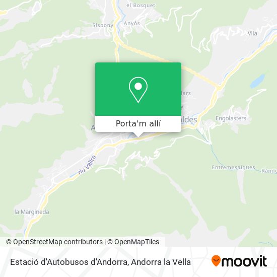 mapa Estació d'Autobusos d'Andorra