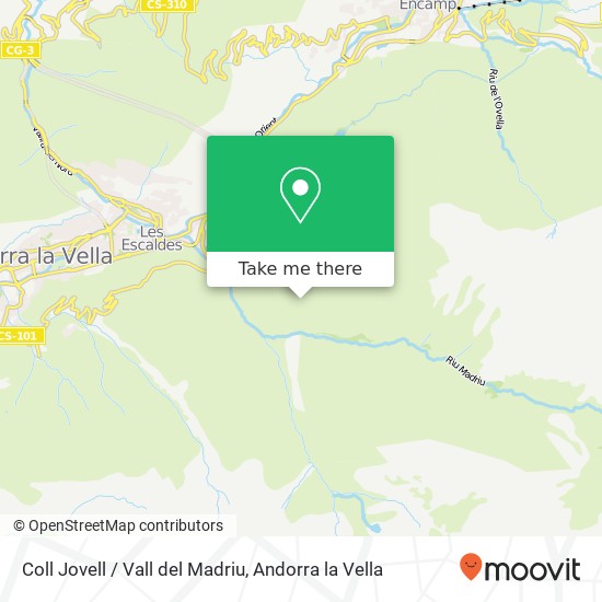 mapa Coll Jovell / Vall del Madriu