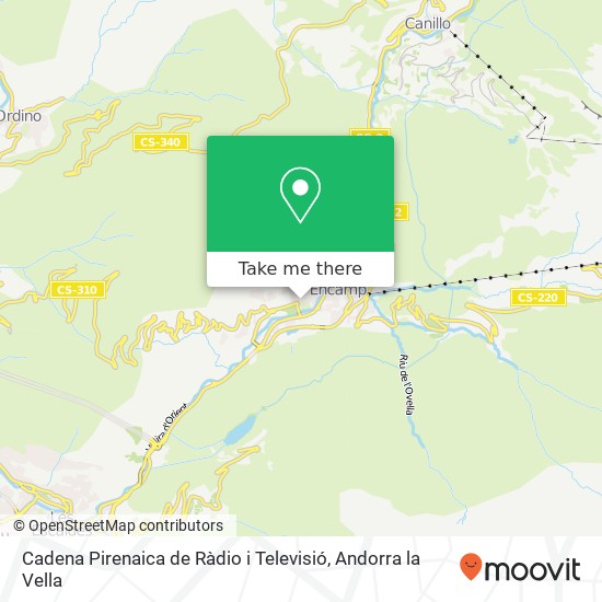 mapa Cadena Pirenaica de Ràdio i Televisió