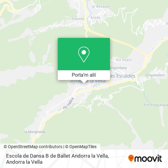 mapa Escola de Dansa B de Ballet Andorra la Vella