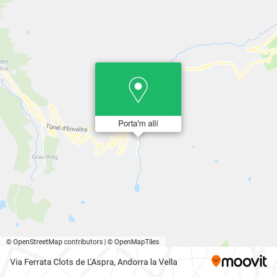 mapa Via Ferrata Clots de L'Aspra