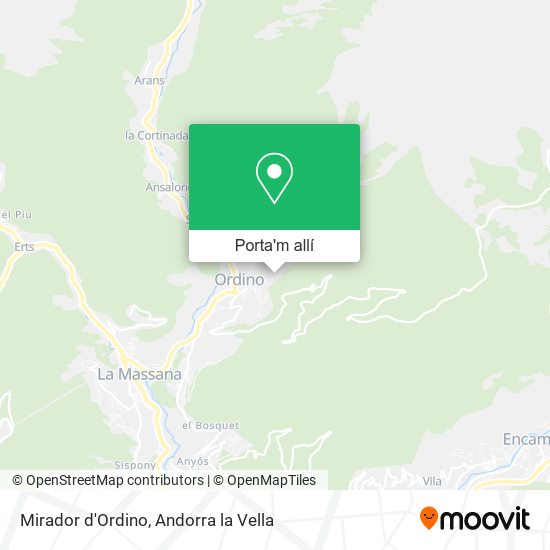mapa Mirador d'Ordino