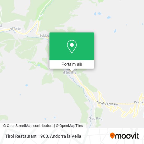 mapa Tirol Restaurant 1960