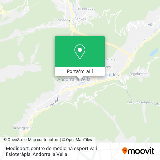 mapa Medisport, centre de medicina esportiva i fisioteràpia