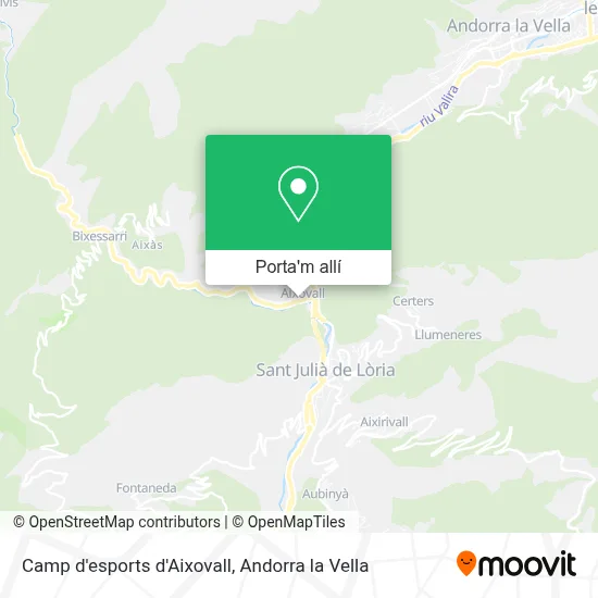 mapa Camp d'esports d'Aixovall