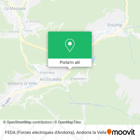 mapa FEDA (Forces elèctriques d'Andorra)