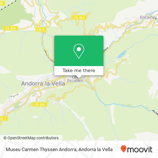 mapa Museu Carmen Thyssen Andorra