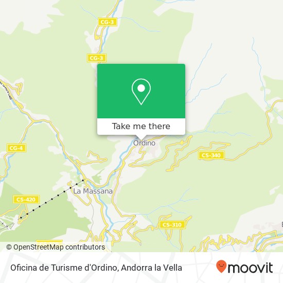 mapa Oficina de Turisme d'Ordino