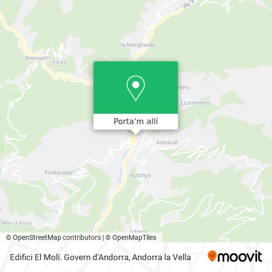 mapa Edifici El Molí. Govern d'Andorra
