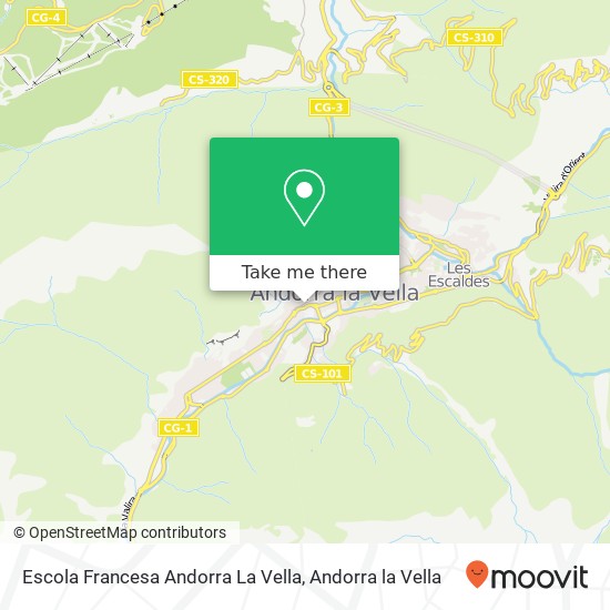 mapa Escola Francesa Andorra La Vella