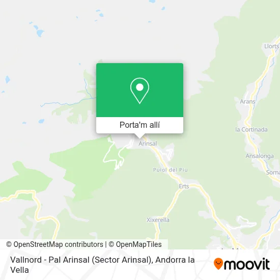 mapa Vallnord - Pal Arinsal (Sector Arinsal)