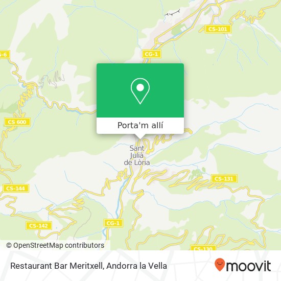 mapa Restaurant Bar Meritxell
