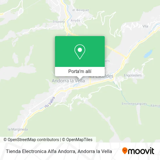mapa Tienda Electronica Alfa Andorra