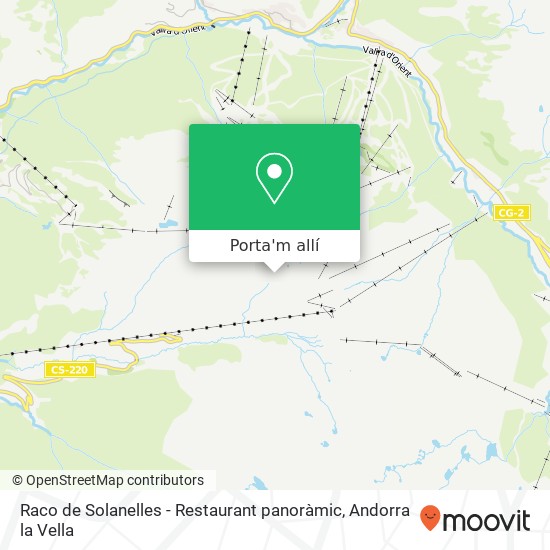 mapa Raco de Solanelles - Restaurant panoràmic