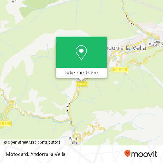 mapa Motocard, Avinguda d'Enclar AD500 Andorra la Vella
