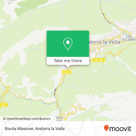 mapa Borda Masover, Avinguda d'Enclar AD500 Andorra la Vella