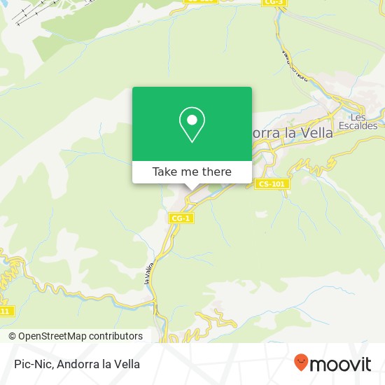 mapa Pic-Nic, Avinguda d'Enclar, 114 AD500 Andorra la Vella
