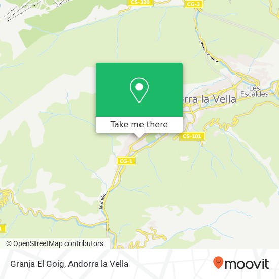 mapa Granja El Goig, Avinguda d'Enclar, 70 AD500 Andorra la Vella