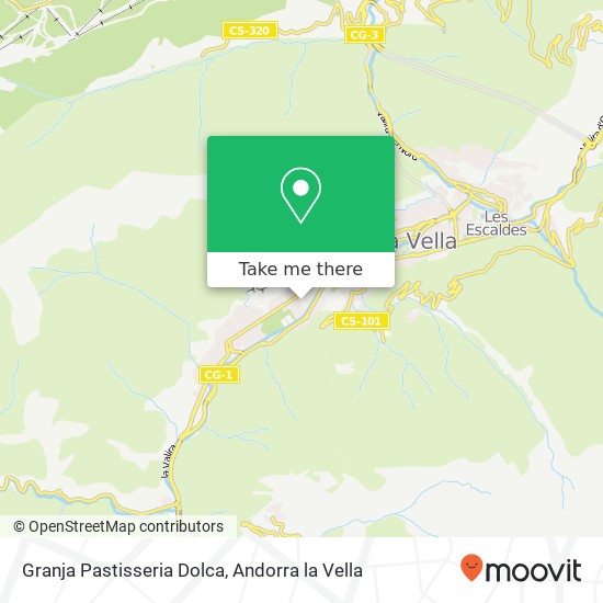 mapa Granja Pastisseria Dolca, AD500 Andorra la Vella