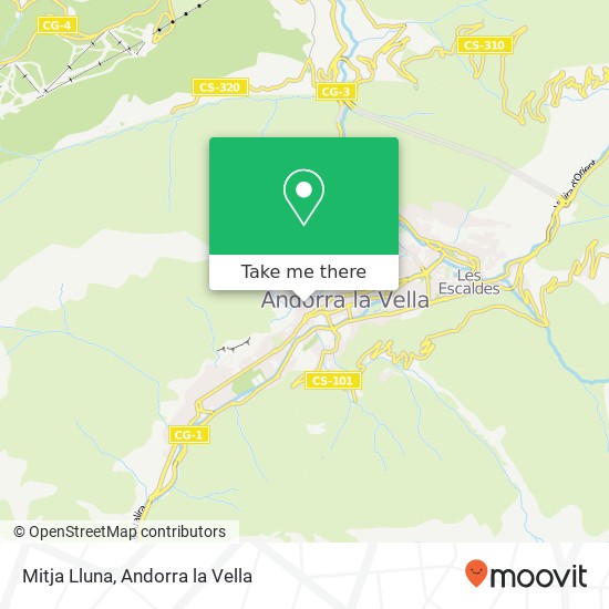 mapa Mitja Lluna, Carrer Mestre Xavier Plana AD500 Andorra la Vella