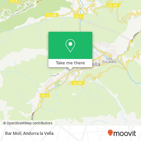 mapa Bar Moli, Avinguda de Santa Coloma, 5L AD500 Andorra la Vella