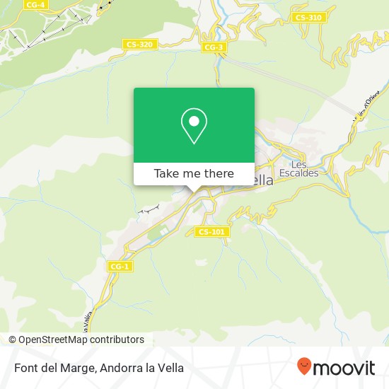 mapa Font del Marge, Baixada del Moli, 49 AD500 Andorra la Vella